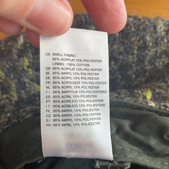 NWOT Size L/XL H&M green white plaid newsboy cap with green velvet bow - Picture 10 of 10